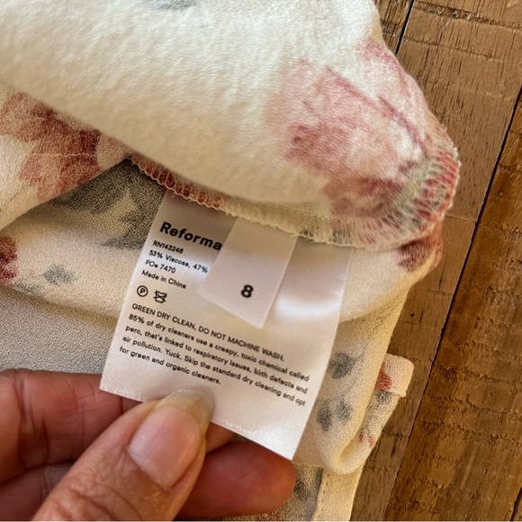 Reformation Fairfax Print Sundress, Mini Dress Size 8 Floral White Red Green - Picture 11 of 13